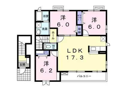メゾンコンフォート(3LDK/2階)の間取り写真