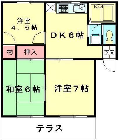 コーポSTREAM(3DK/2階)の間取り写真