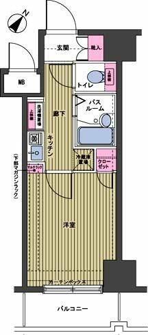 フェニックス日本橋三越前(1K/4階)の間取り写真