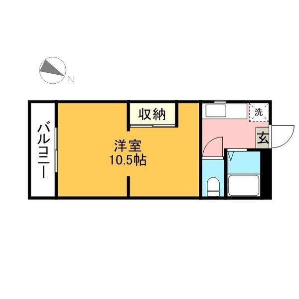 カレッジハイツ豊明(1K/3階)の間取り写真
