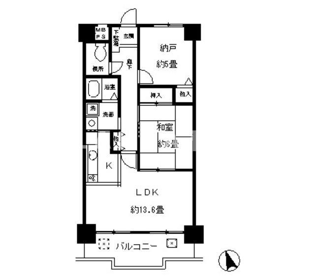 北梅田パークレジデンス(2LDK/10階)の間取り写真