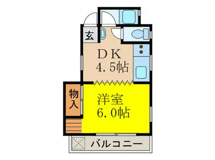 岡本駅前マンション(1DK/2階)の間取り写真