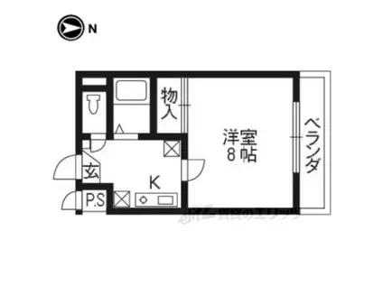 MORE六条(1K/1階)の間取り写真