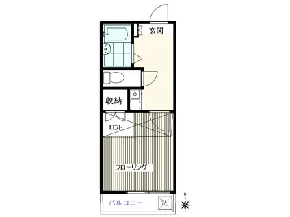 クレスト川越(1K/1階)の間取り写真