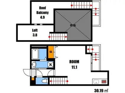 MAISONETIC祇園(ワンルーム/2階)の間取り写真