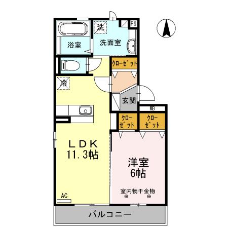 プルミエ(1LDK/2階)の間取り写真