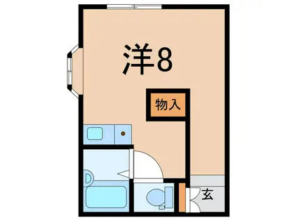 ミキハウス(ワンルーム/2階)の間取り写真