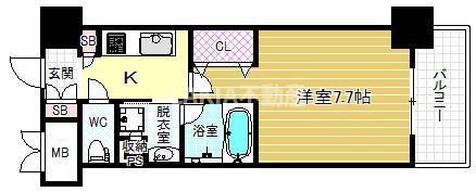 アーバネックス本町(1K/4階)の間取り写真