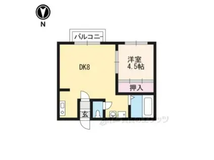 グリーンヴェール大徳寺(1DK/2階)の間取り写真