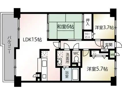 ラ・フォレスタ(3LDK/1階)の間取り写真