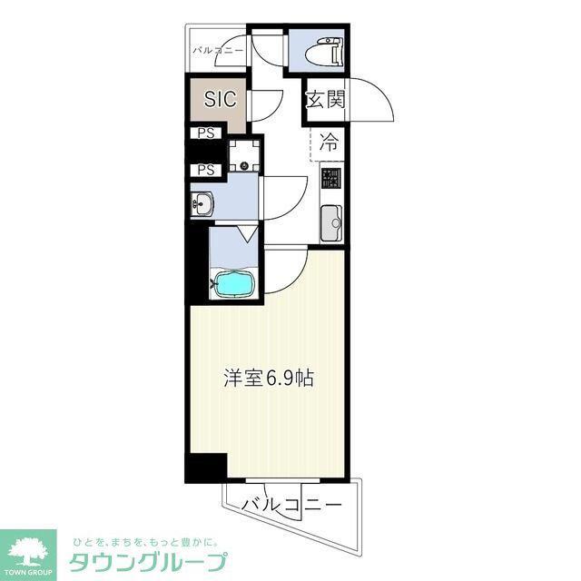 ES GRANDE門前仲町(1K/3階)の間取り写真