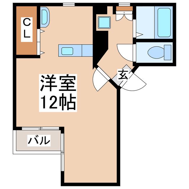 エスタジオ新屋敷(ワンルーム/2階)の間取り写真