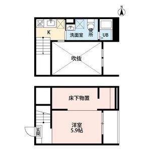 アルナージ川西(ワンルーム/1階)の間取り写真