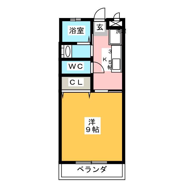 パストラーレII(1K/1階)の間取り写真