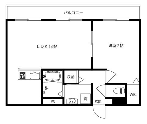アンプルールフェールハンナハンナ(1LDK/1階)の間取り写真