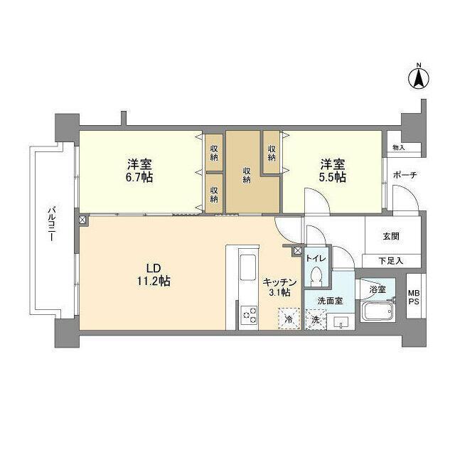 FULL HOUSE GAKUGEI DAIGAKU(2LDK/3階)の間取り写真
