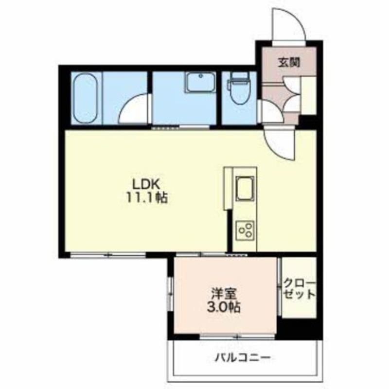 ジュエリス大泉(1LDK/1階)の間取り写真