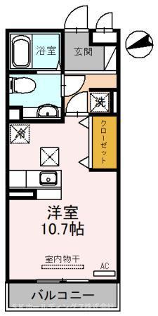 フェアリーシャンテ(ワンルーム/1階)の間取り写真