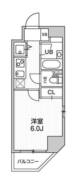 コンシェリア新橋(1K/12階)の間取り写真