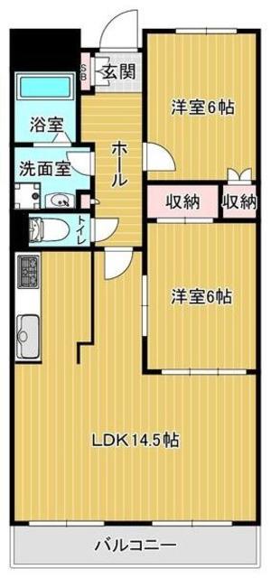 ステーションプラザII(2LDK/4階)の間取り写真