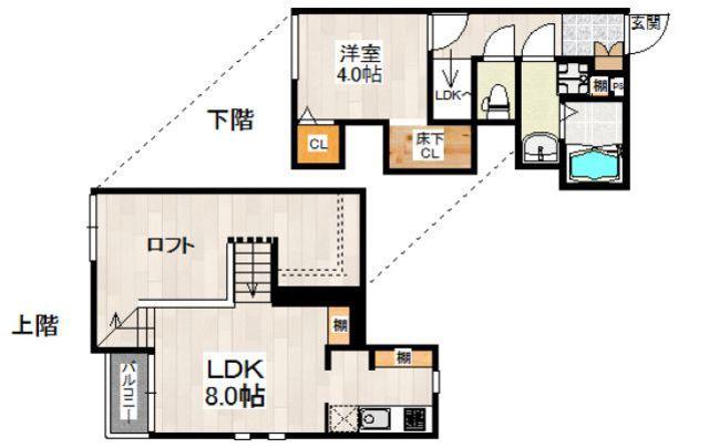 CB都府楼パスク(1LDK/2階)の間取り写真
