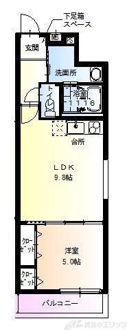 フジパレス淡路II番館(1LDK/1階)の間取り写真