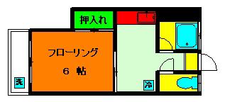 杉山マンション(1K/3階)の間取り写真