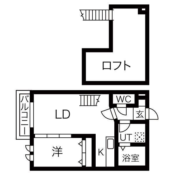 AMPIO志賀本通 (1LDK/1階)の間取り写真