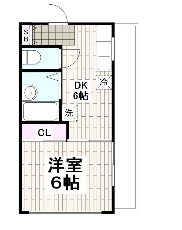 メゾン北村(1DK/3階)の間取り写真
