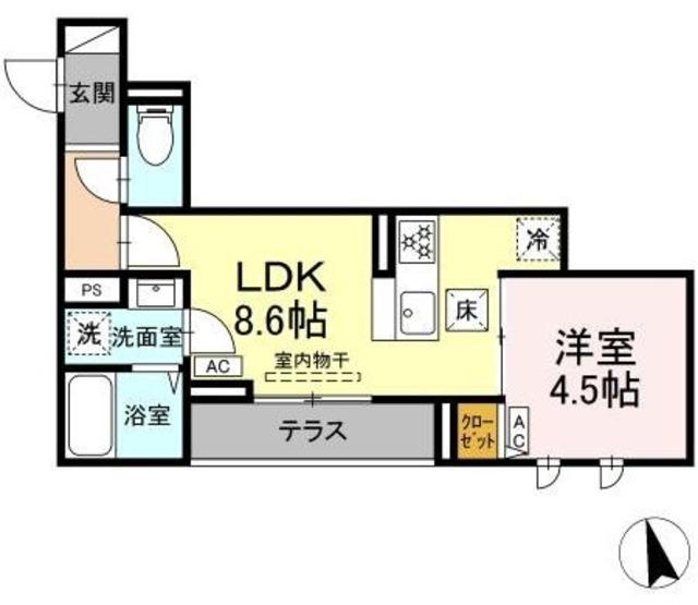 セレスティア八広(1LDK/1階)の間取り写真