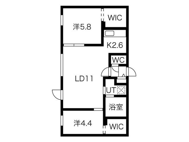 BELLISSIMO MIYANOSAWA(2LDK/3階)の間取り写真