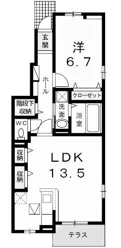 メゾン・ド・カルムVI(1LDK/1階)の間取り写真