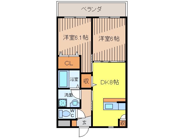 TEZORO・RIRE(2DK/3階)の間取り写真