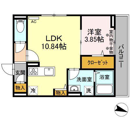 エル・フェール・KOSE(1LDK/2階)の間取り写真