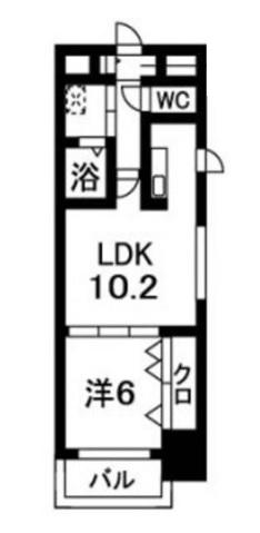 コルテ浅草寿(1LDK/9階)の間取り写真