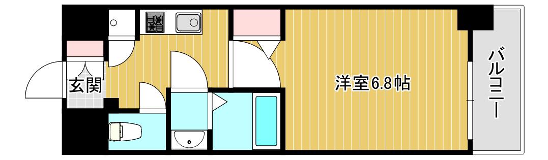 ファーストフィオーレ難波南パークサイド(1K/1階)の間取り写真