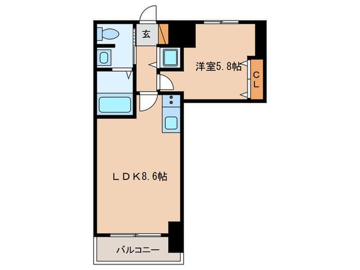 ステイツ姪浜駅前(1LDK/7階)の間取り写真