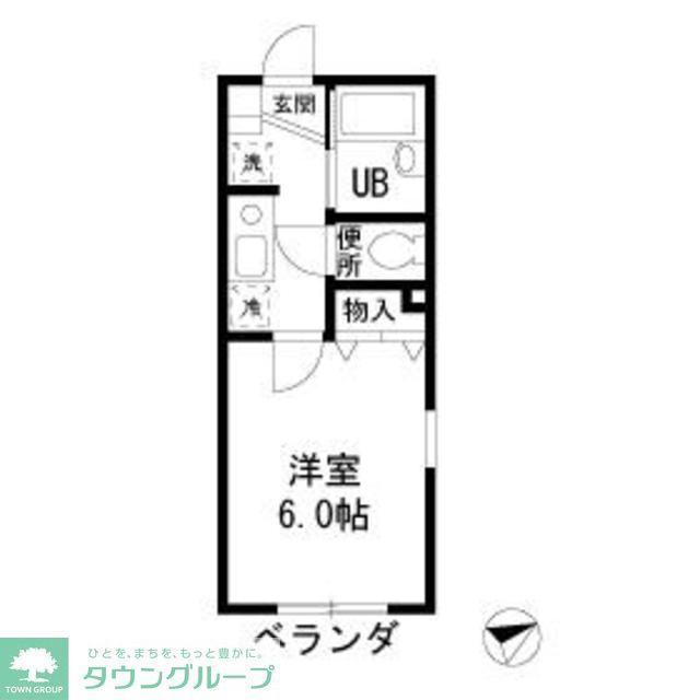 テスタ東小松川(1K/1階)の間取り写真