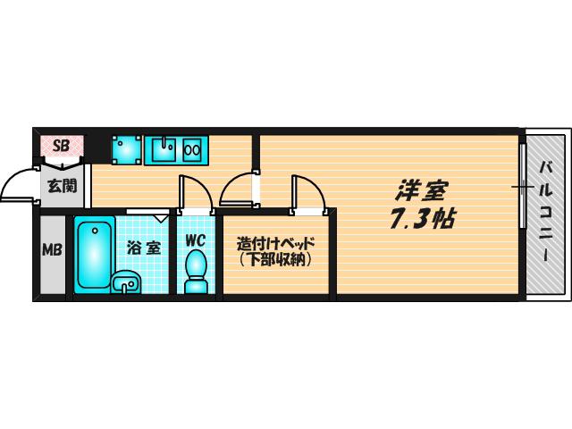 レオパレスSAKUHANA(1K/3階)の間取り写真