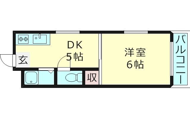 レジデンスアムール(1DK/3階)の間取り写真