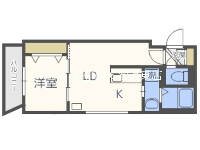 ALTA MAREA北大前(1LDK/1階)の間取り写真