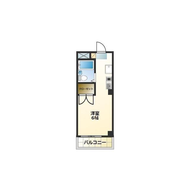 セシーズ府中(ワンルーム/4階)の間取り写真