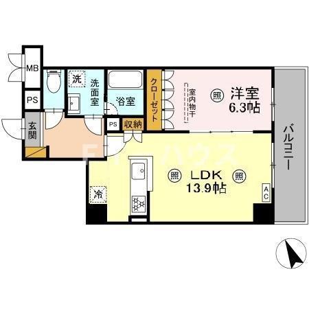 GRAND VILLAGE(1LDK/4階)の間取り写真
