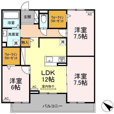 ビューテラス竜美(3LDK/2階)の間取り写真