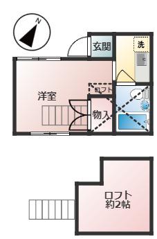 シャトリエ8(1K/1階)の間取り写真