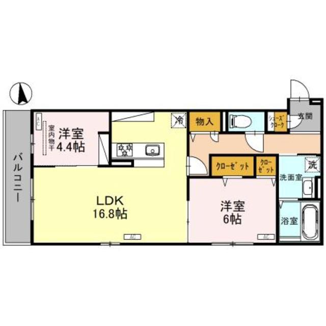 ルシェーナ西田辺(2LDK/3階)の間取り写真