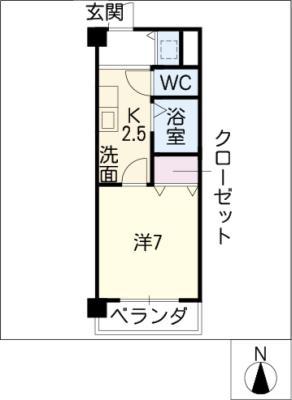 パエストゥム(1K/3階)の間取り写真