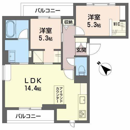 BEREO相生町壱番館 (2LDK/3階)の間取り写真