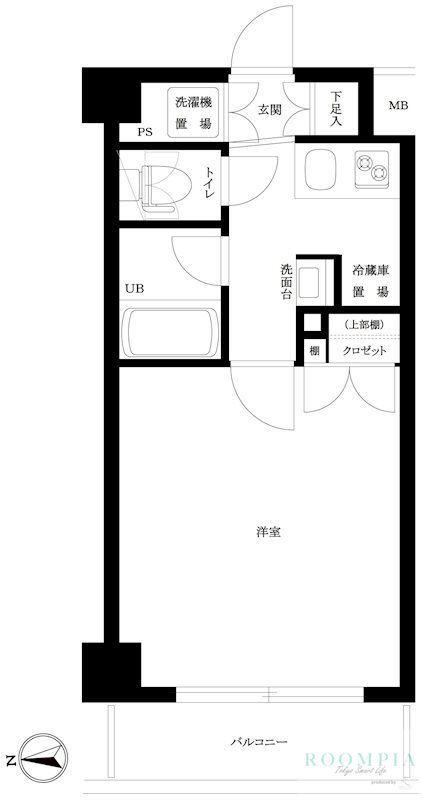 ルーブル高田馬場参番館(1K/1階)の間取り写真