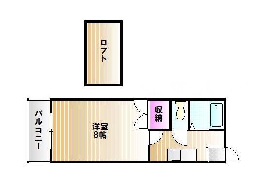 プレアール高島新屋敷(1K/2階)の間取り写真